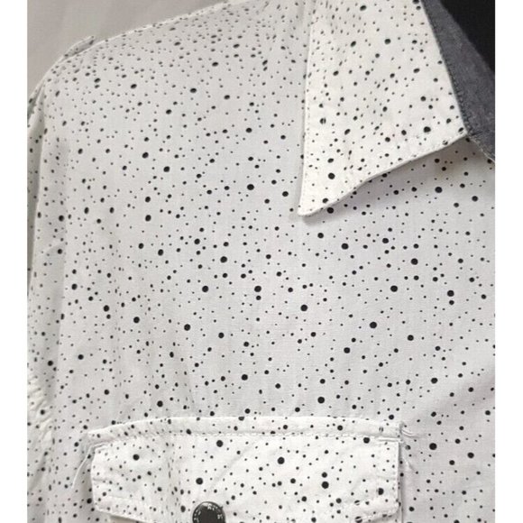 Truth Substance Common Sense Mens 4X White Polka Dot Short Sleeve Shirt - Picture 2 of 11